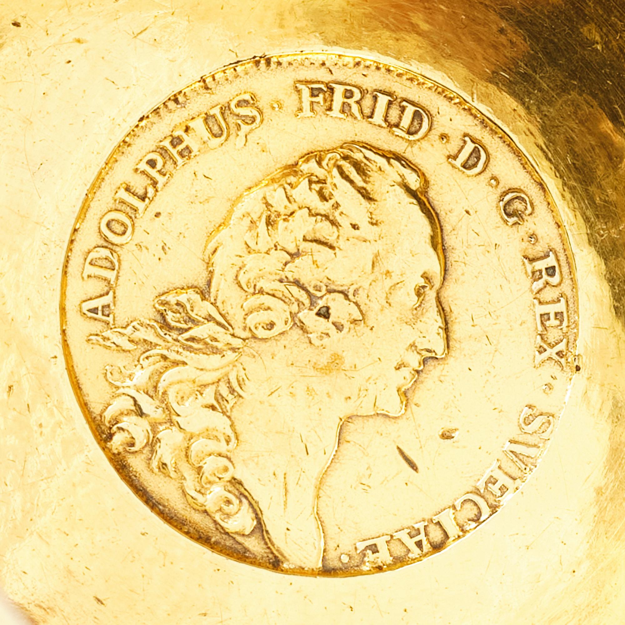 A Swedish parcel-gilt silver coin-beaker, mark of Nils Hellberg, Norrtälje 1805.
