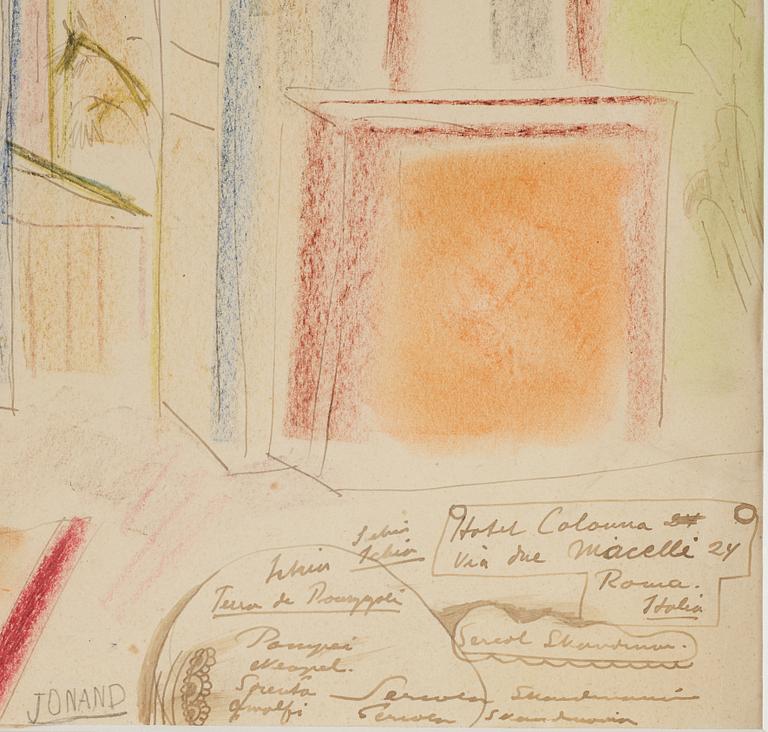 John Jon-And, 1924, pastel on paper, signed.