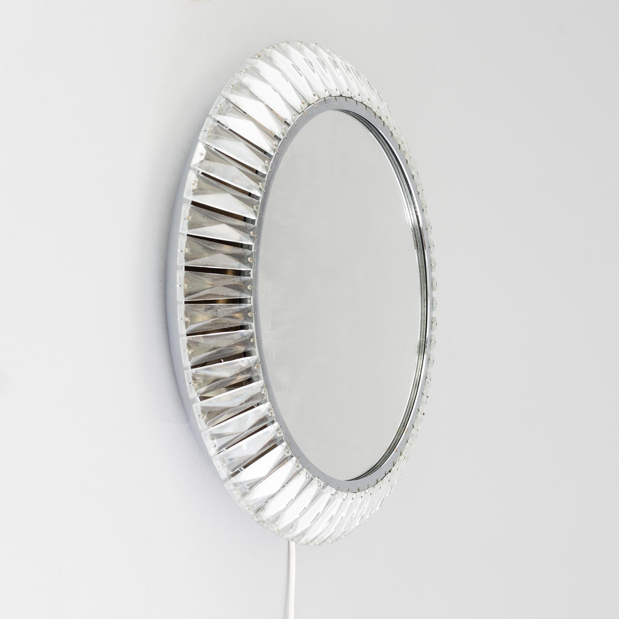 TAKLAMPA med spegel, 1900-talets andra hälft. Höjd ca 10 cm.