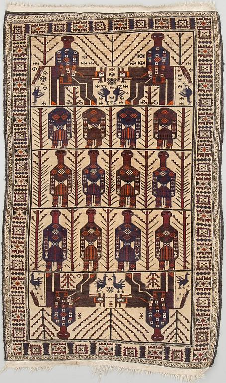 MATTA, old/semiantik, Beludj, figural, ca 200 x 122 cm.