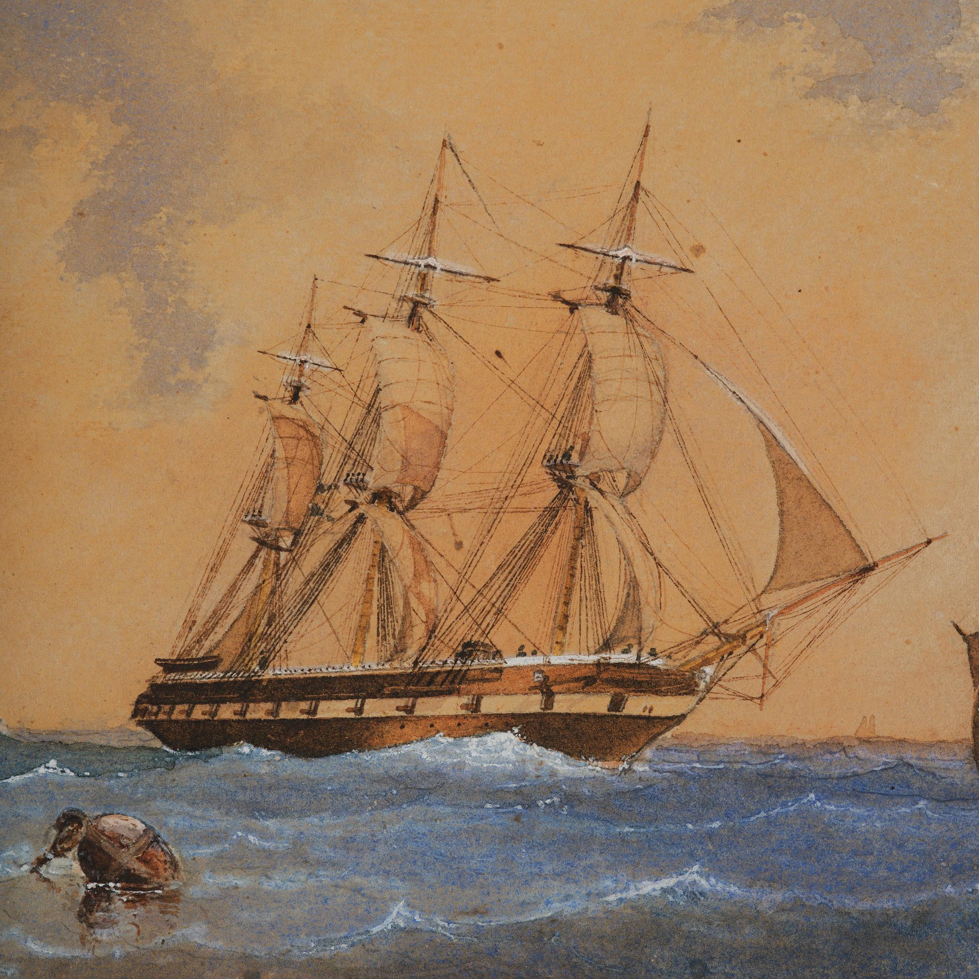 Jacob Hägg, The frigate "Vanadis" on a beam reach.