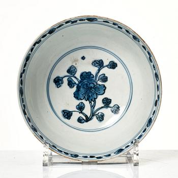 A blue and white bowl, Ming dynasty (1368-1644).