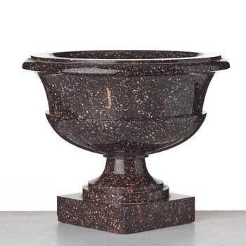 A Swedish porphyry urn, early 19th century.