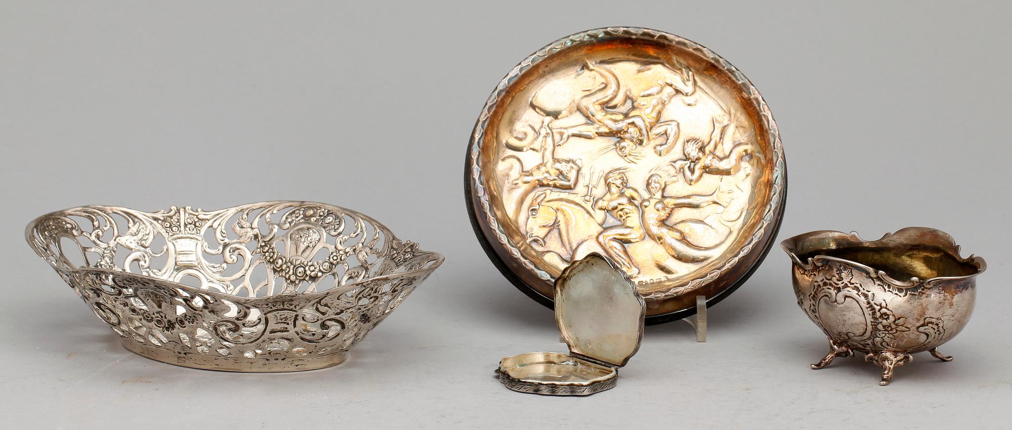 PARTI SILVER, bla Gewe, Malmö, 1900-tal. silvervikt ca 200 gram.