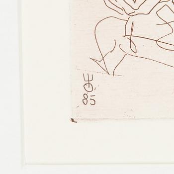 Evald Okas, etching, signed in pencil, dated -85.