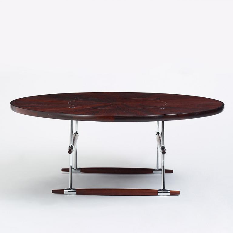 Jens Quistgaard, a Brazilian rosewood “Stokke" coffee table, Nissen Langaa, Denmark 1960-70s.