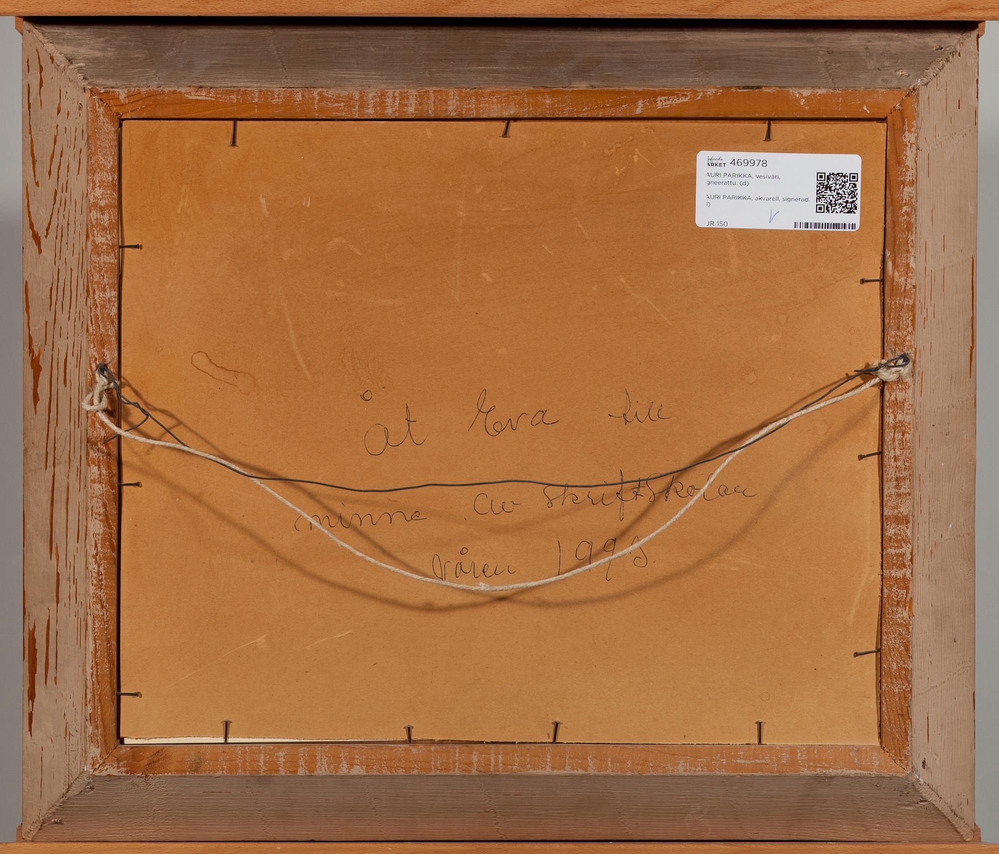 LAURI PARIKKA, akvarell, signerad.