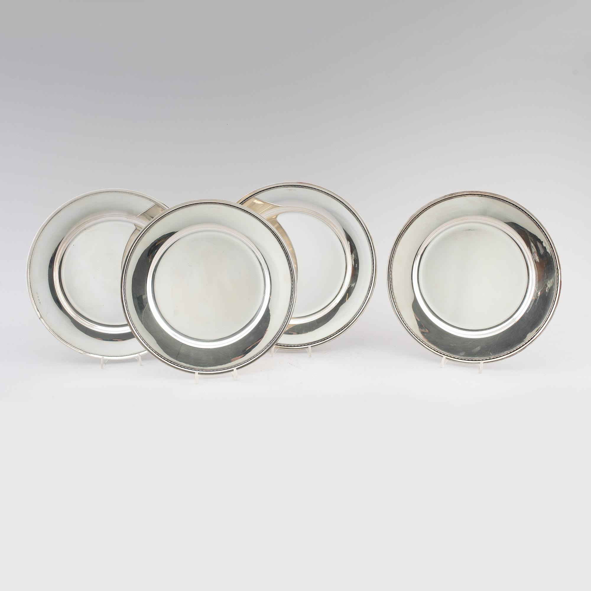 KUVERTTALLRIKAR, 4 st, (3+1), silver, GAB, Stockholm 1962/67. Vikt ca 1841 gram.