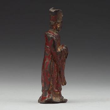 A bronze sculpture of a dignitary, Ming dynasty (1368-1644).