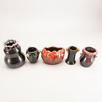 Mikael Anderson & Söner Bornholm, Vases 5 pcs, second half of the 20th century.