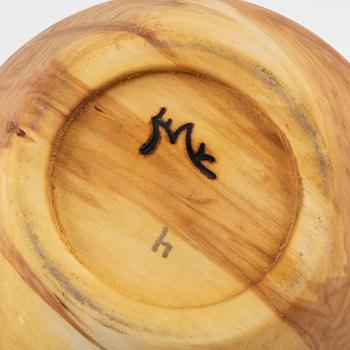 Magnus Ek, a set of four wood and silver snacks holders for Oaxen Krog.