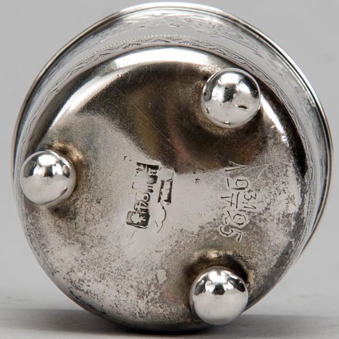 BÄGARE, silver, Moskva, Ryssland 1884. Vikt 45 g.
