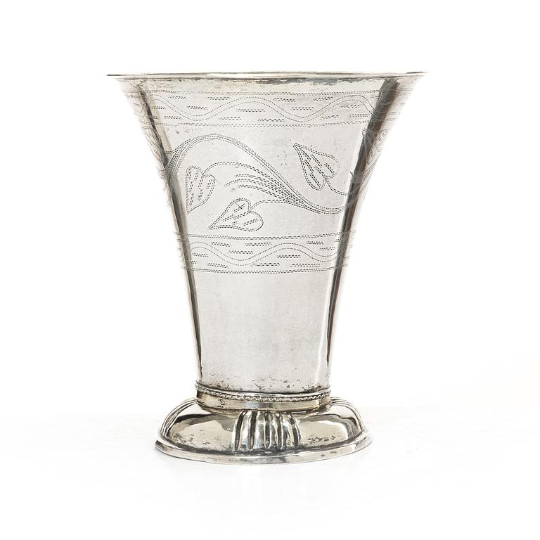 A parcel-gilt silver beaker, mark of Anders Gottfrid Roos, Turku, Finland, 1811.