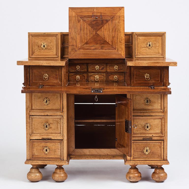 A Swedish Baroque 'knee-hole' writing desk, first part of the 18th century.