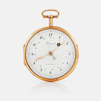 1070. FICKUR, guld, märkt: "Breguet, à Paris", 1800-tal.