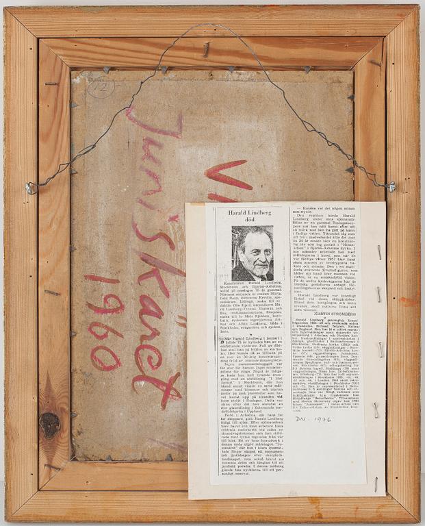 HARALD LINDBERG, olja på pannå, signerad.