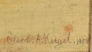 AXEL KARGEL, olja på pannå, signerad och daterad 1950.