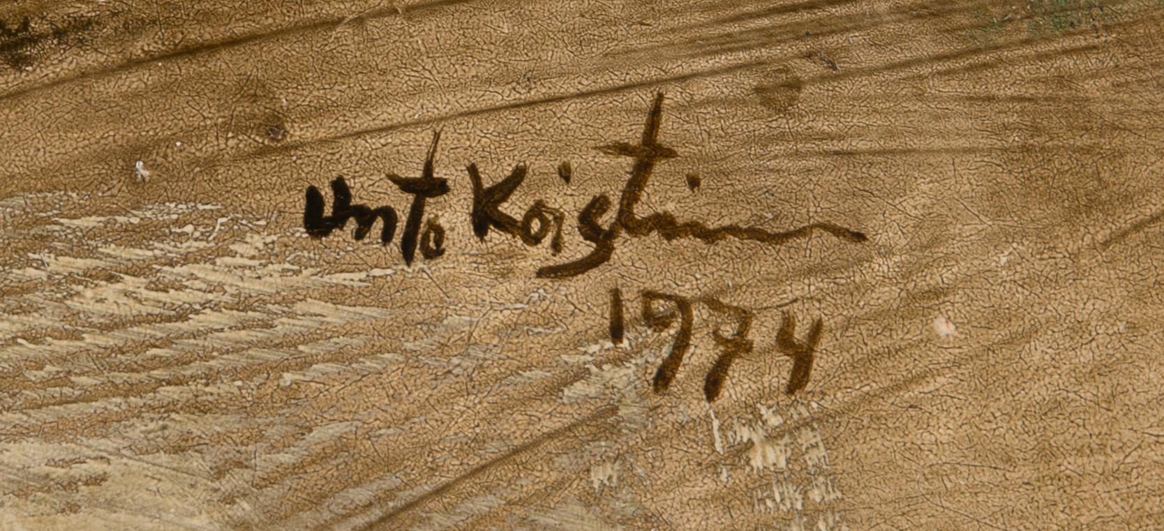 Unto Koistinen, olja på pannå, signerad och daterad 1974.