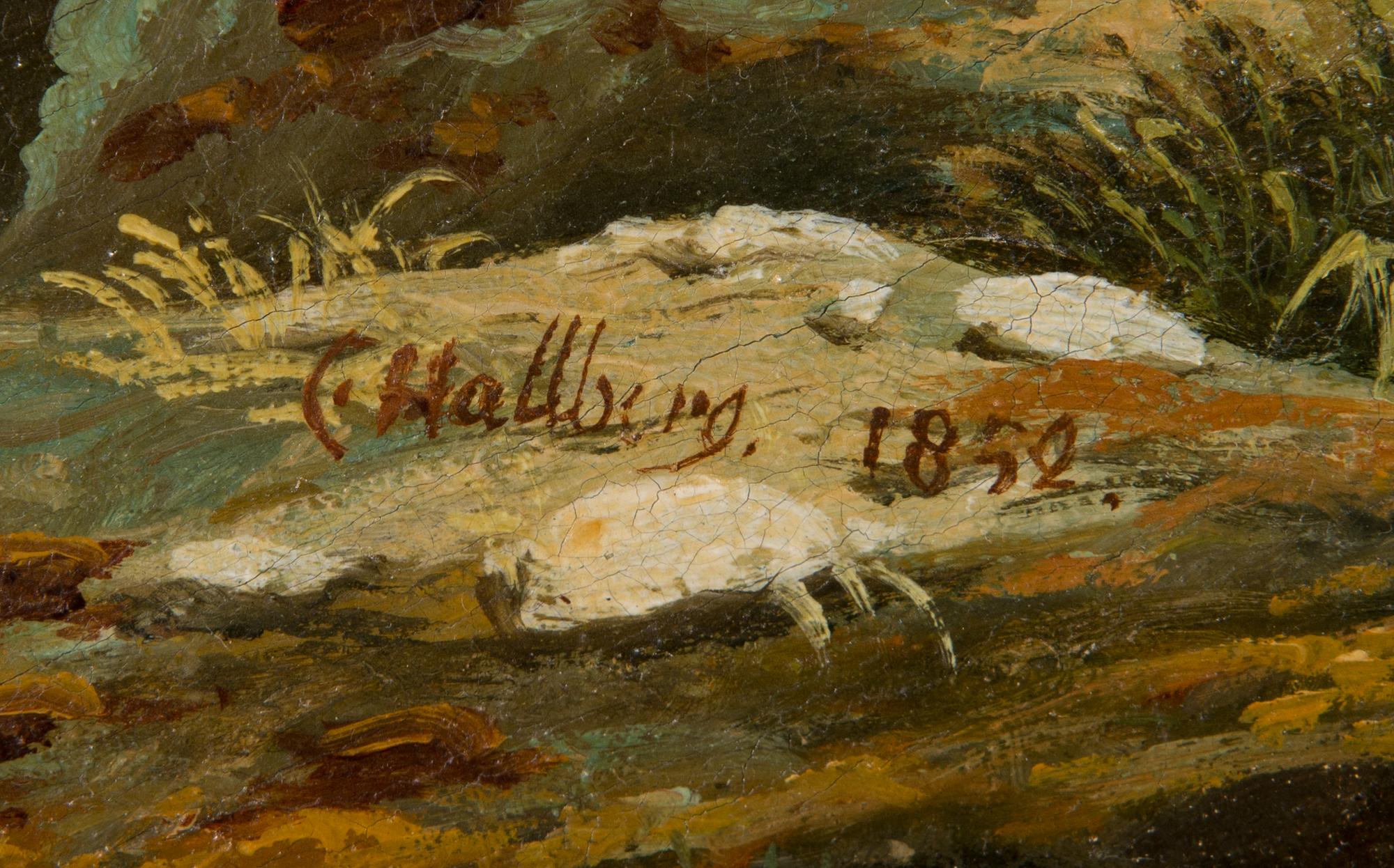Carl Peter Hallberg, öljy kankaalle, signeerattu ja päivätty 1852.