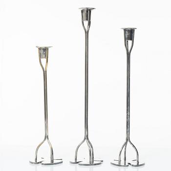 Josef Frank, three 'Klöver' candlesticks, Svenskt Tenn.