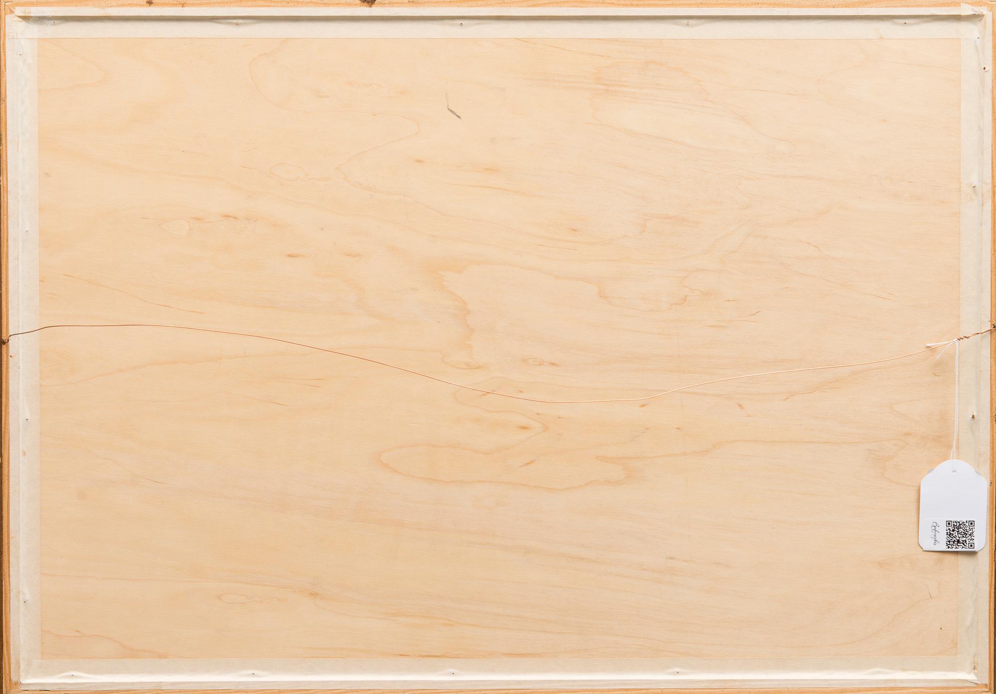 BIRGER KAIPIAINEN, teckning, grön tusch på plywood, signerad och daterad -46.