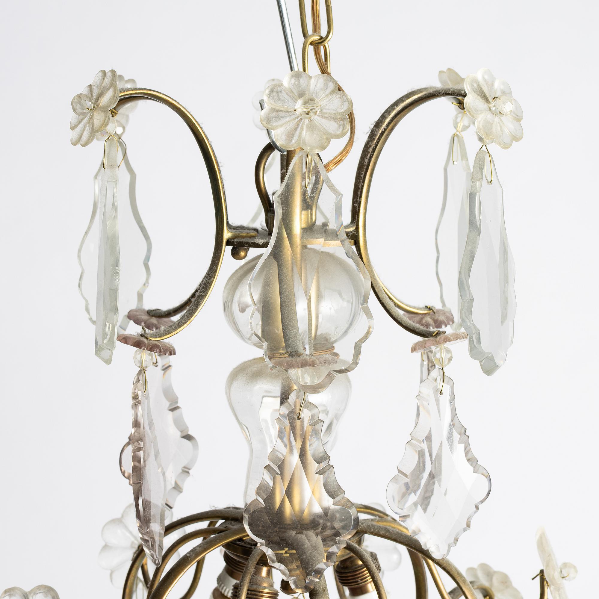 Chandelier, Rococo style, first half of the 20th century.