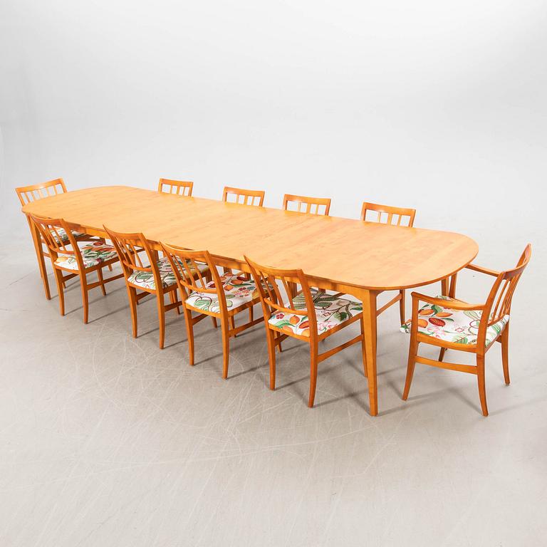 Carl Malmsten, matbord med 10 stolar, "Talavid", 1900-talets slut.