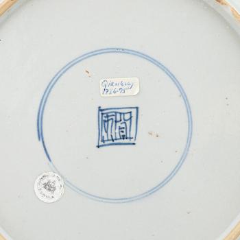 Two blue and white double peacock dishes, Qing dynasty, Qianlong (1736-95).