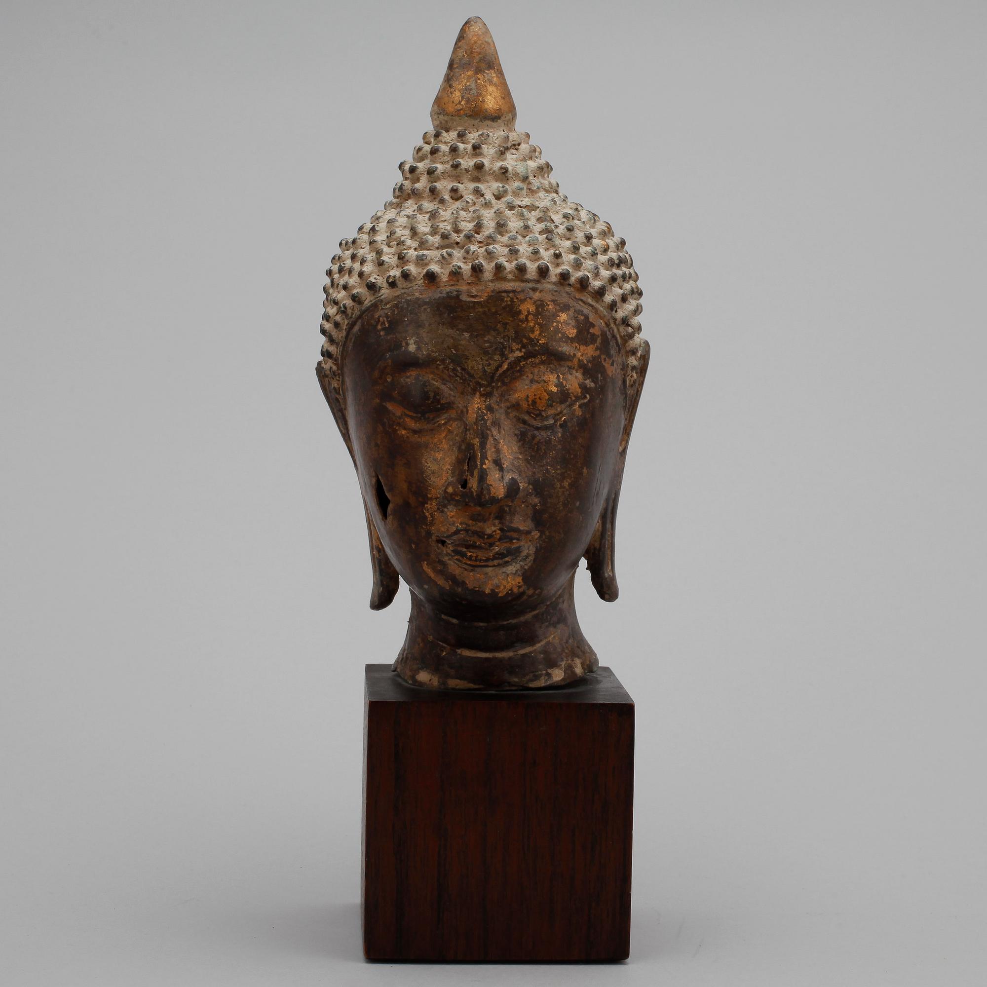 BUDDHAHUVUD, brons, sydostasien.