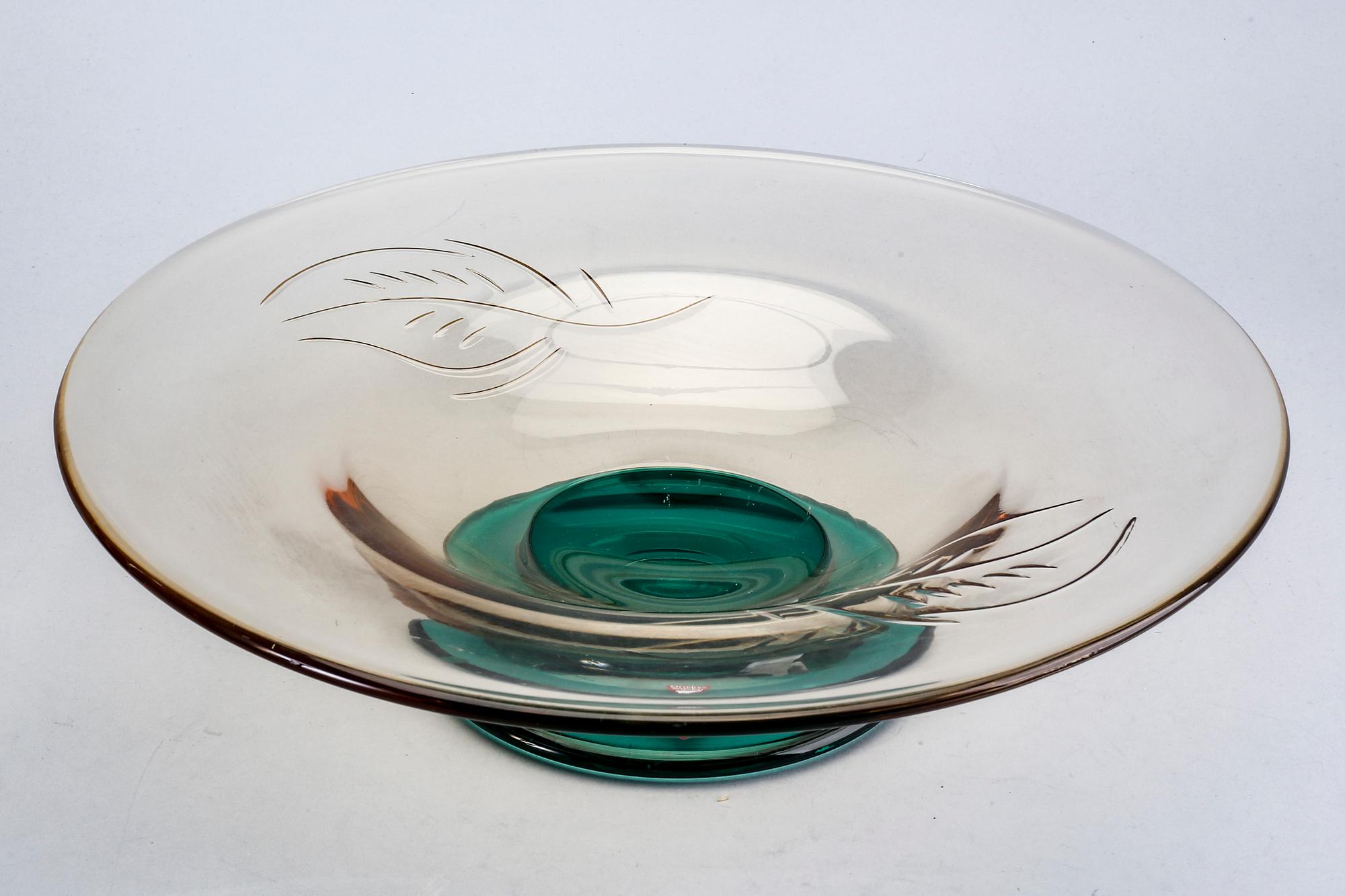Gunnar Cyrén, bowls / vase, 3 pcs, Orrefors, signed.