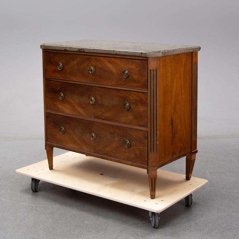 A late 19th century gustavian style chest of drawers.