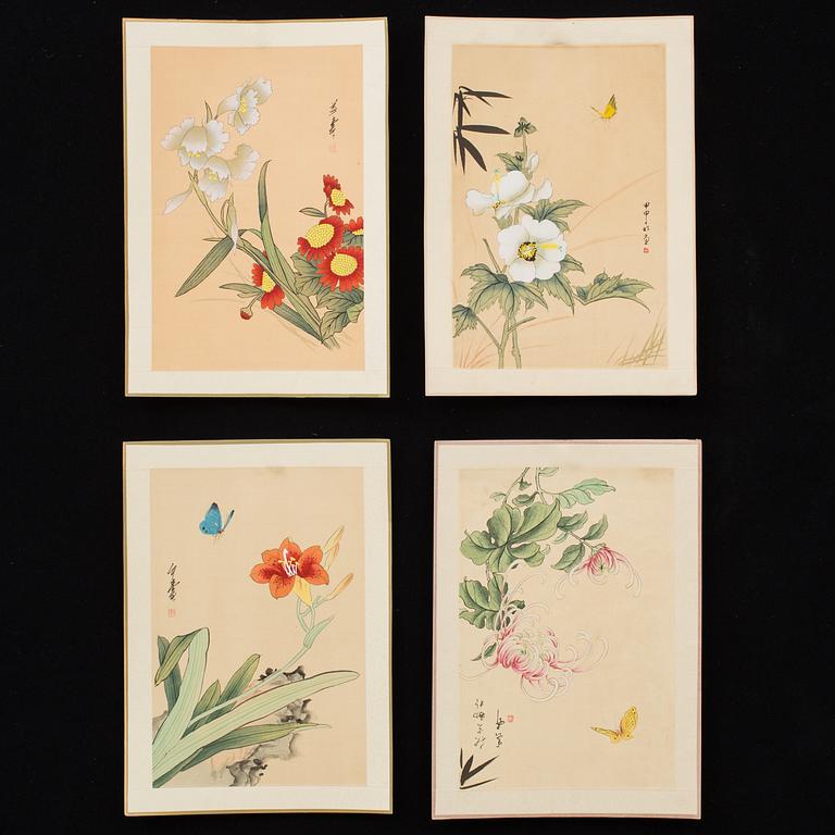 AKVARELLER, 16 st, Kina, signerade, 1900-tal.