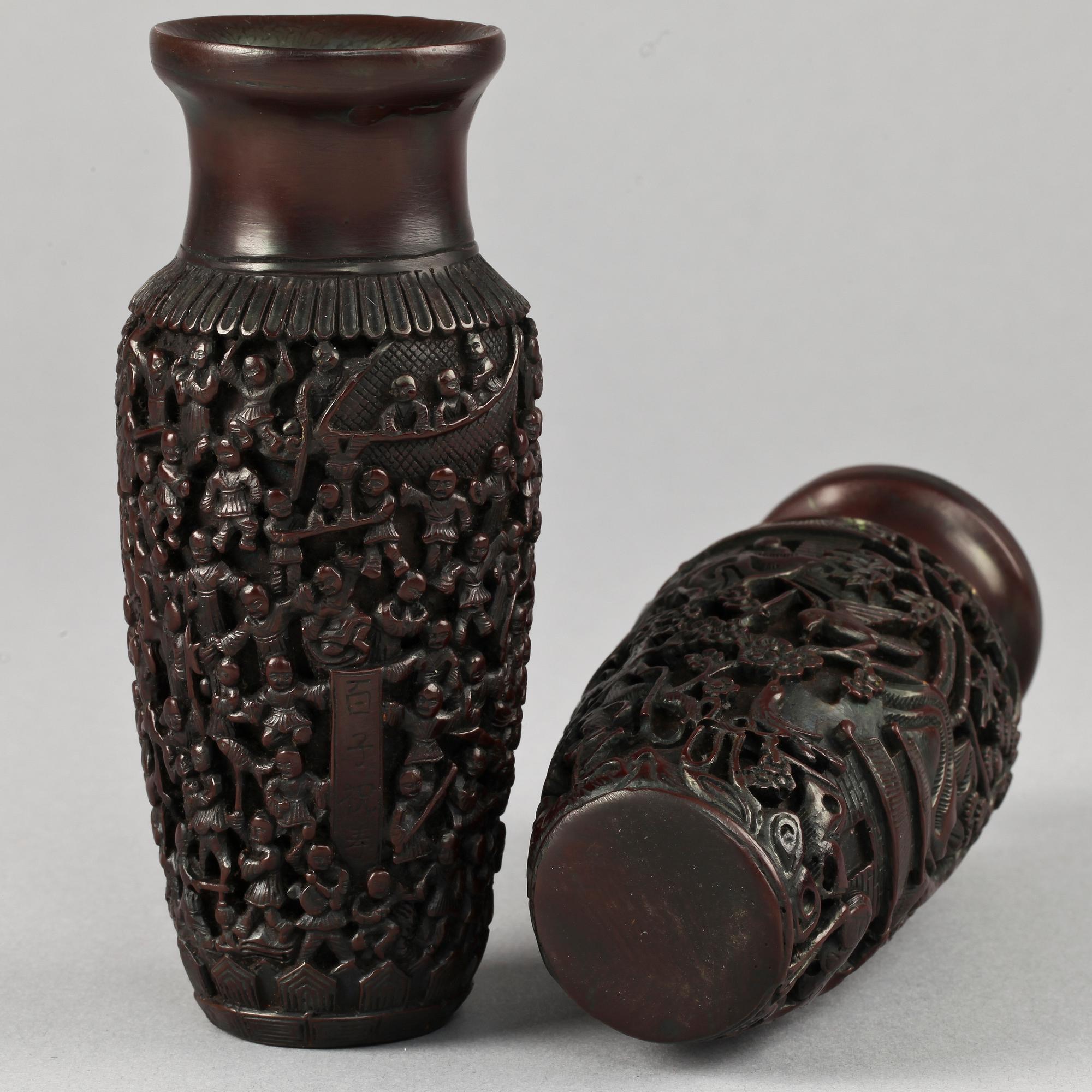 VASER, 2 st, hardwood, Kina 1900-tal.