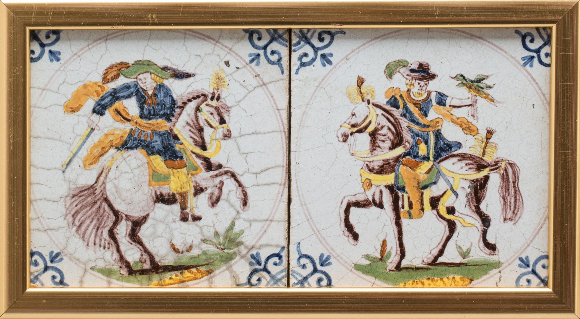 KAKELPLATTOR/FLIS, FAJANS, 7 ST, DELFT, 1700-TAL.