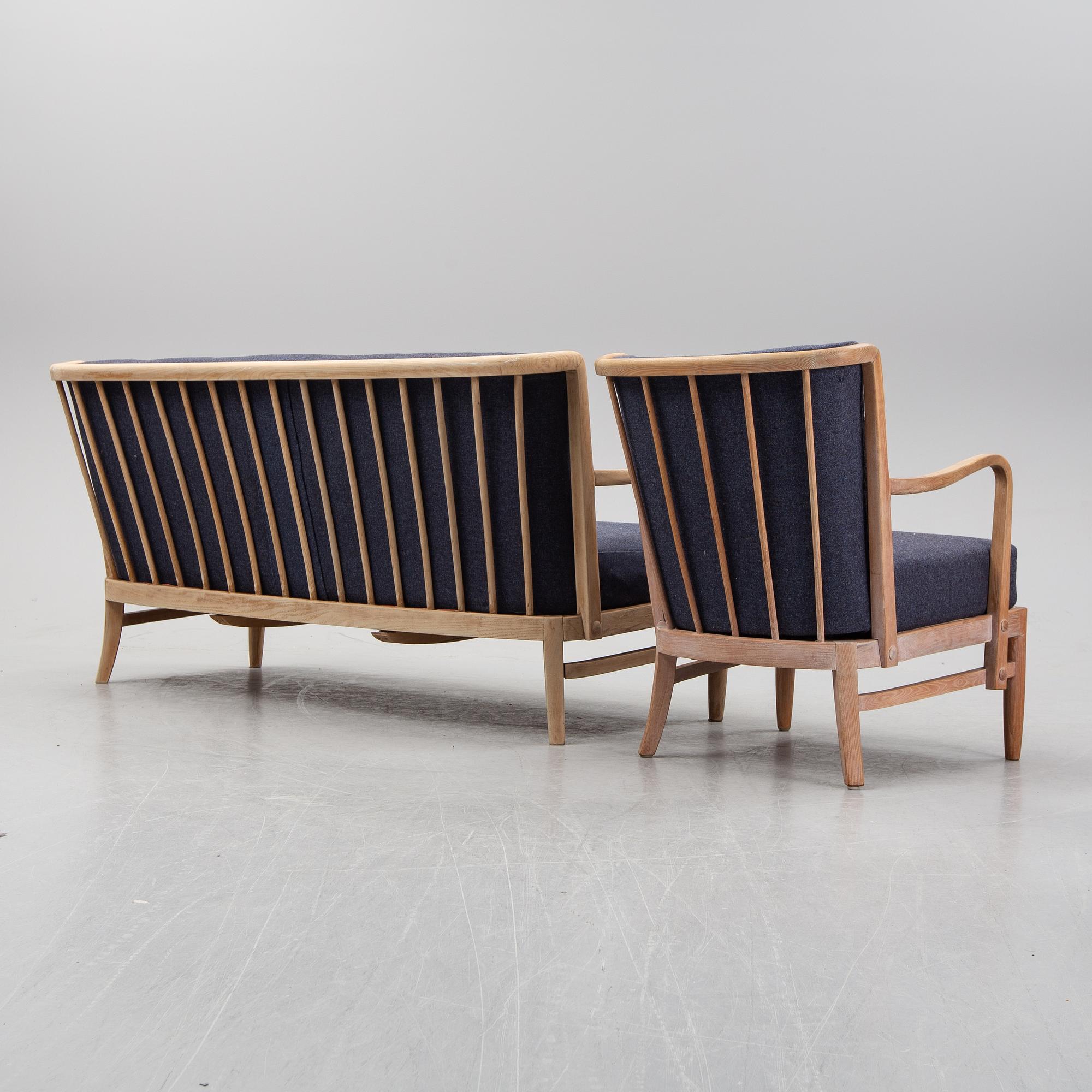 A 1940's sofa and lounge chair.