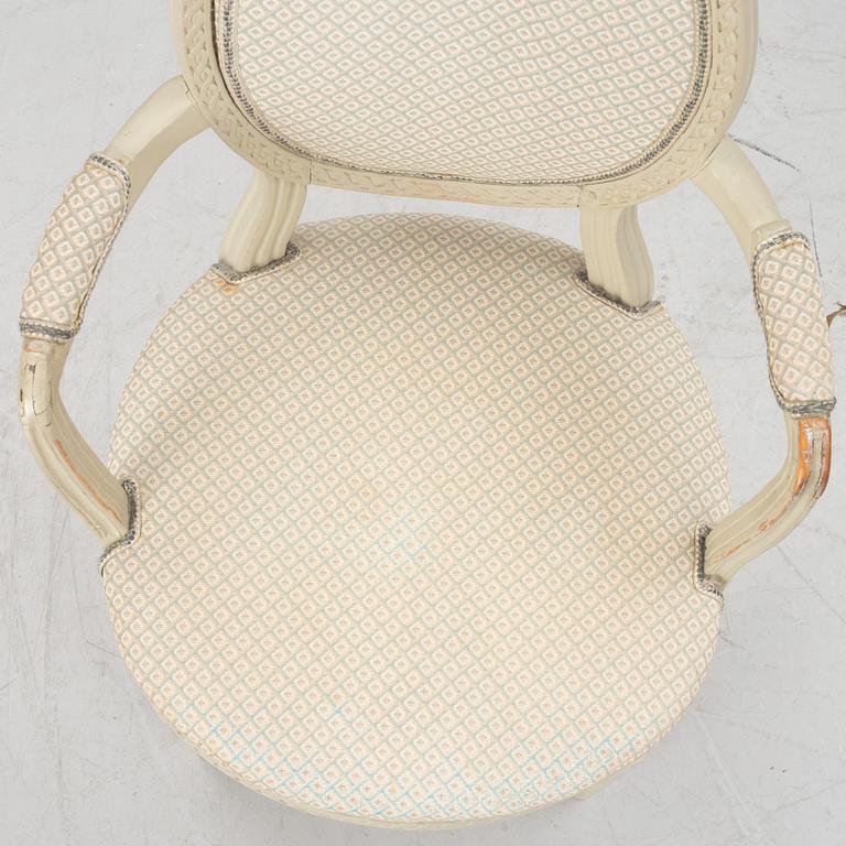 A Gustavian armchair, Sweden, end of the 18th century.