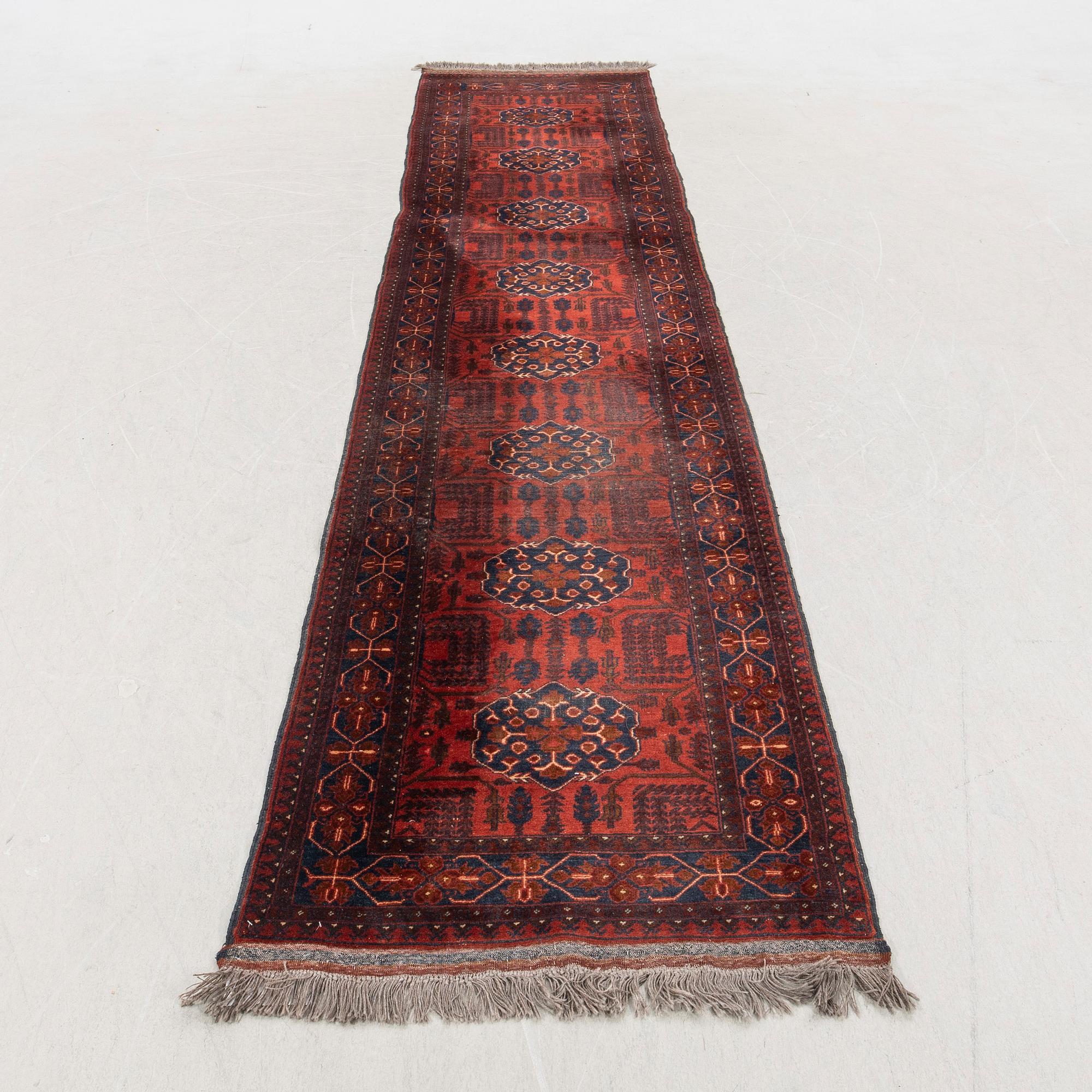 Gallery carpet, Afghan, approx. 376 x 84 cm.