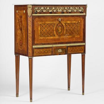 A Gustavian 18th century secretaire by Gottlieb Iwersson, master 1778, not signed.