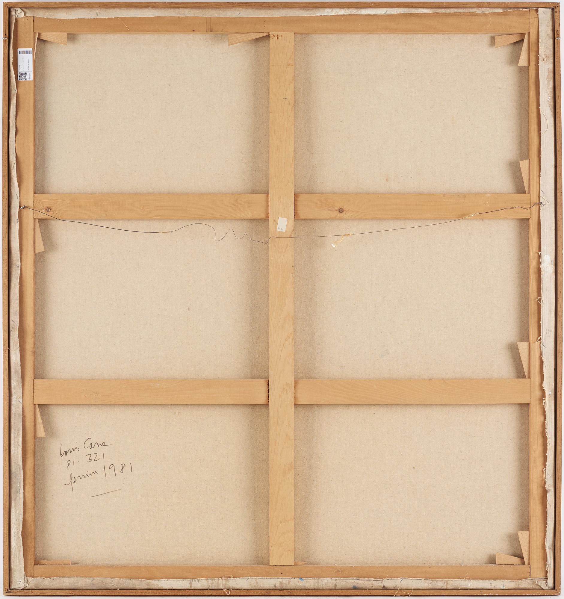 Louis Cane, oil on canvas, signed and dated 1981 verso.