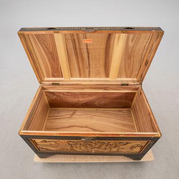 An Asian wooden coffin 20th century.