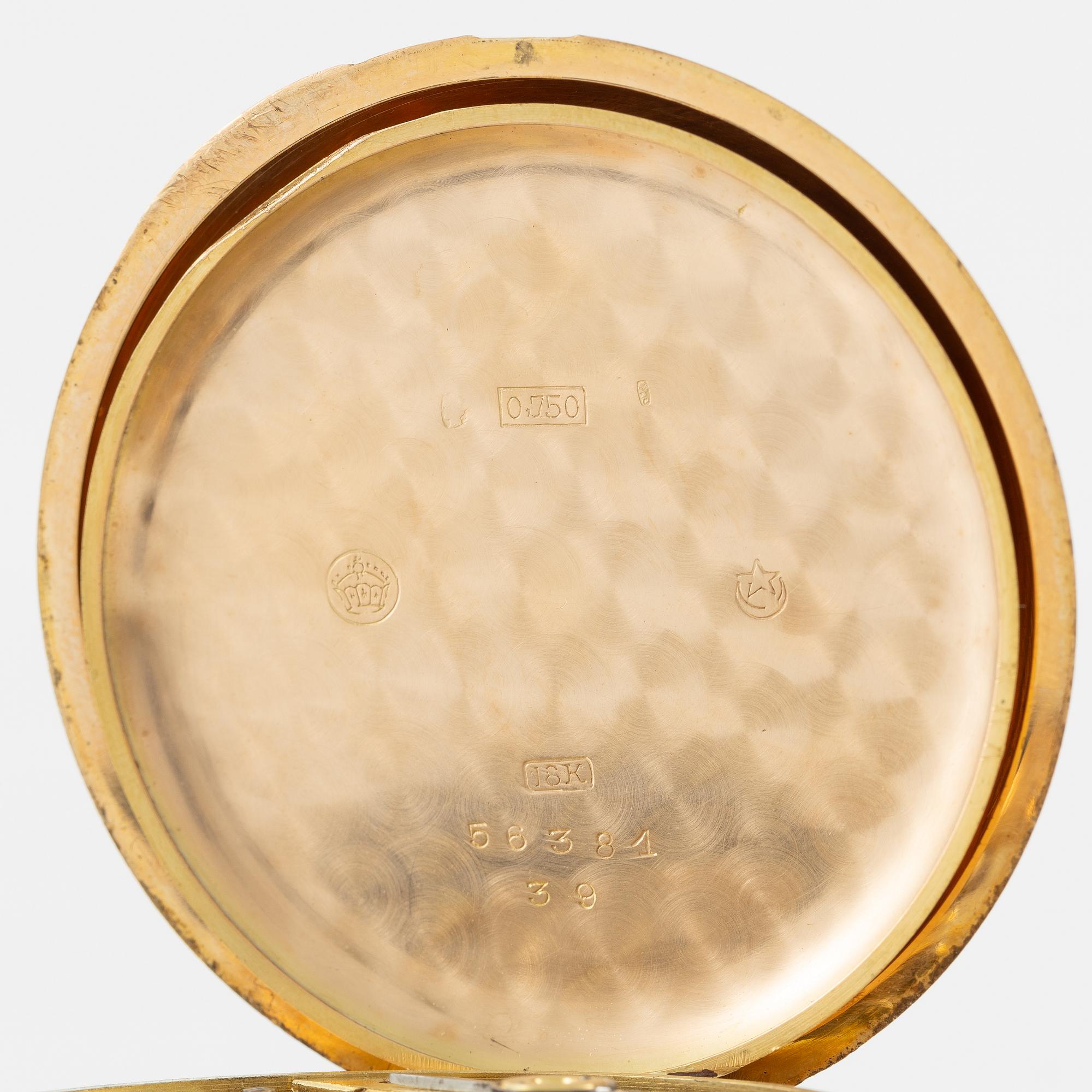 Pocket watch, hunter, 51 mm.