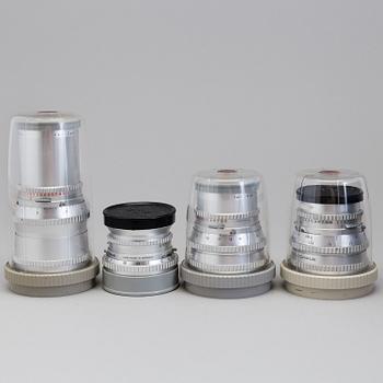 Hasselblad 500/C Camera no TI54816 with from 1964 with five lenses inluding a chrome S-Planar 1:5:6 f=120.