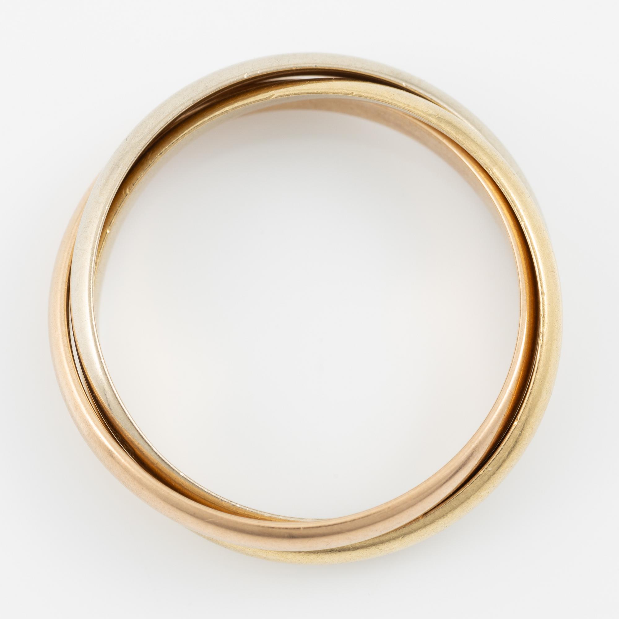 Cartier, ring, "Trinity" 18K gold in three colours.