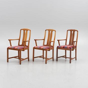 Carl Malmsten, a set of three 'Ambassadör' chairs, second half of the 20th Century.