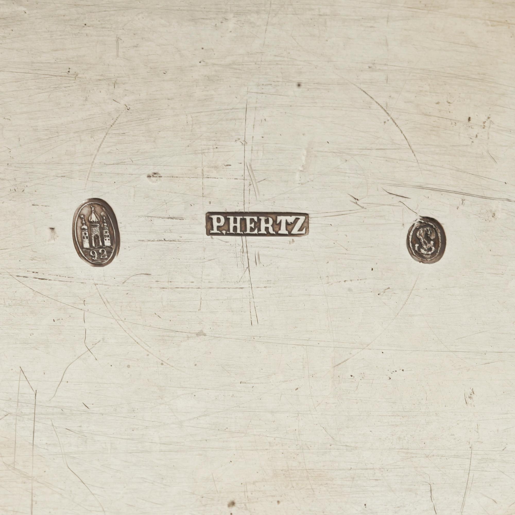 SKÅL MED HANDTAG, silver, P Hertz, Köpenhamn 1892, Danmark. 330 g.