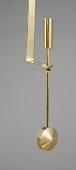 VÄGGLAMPETTER, 2 par, mässing, "Pendel", Pierre Forsell, Skultuna, 1900-talets andra hälft.
