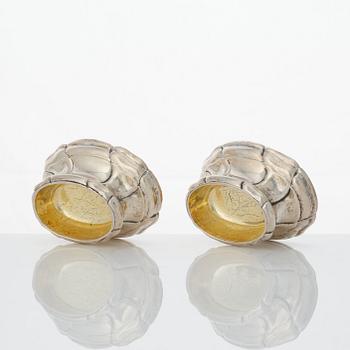 Nils Orstedt, saltkar, ett par, silver, Norrköping 1779. Rokoko.