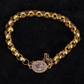 ARMBAND, guld 18K, Olof Robert Lundgren (1821-82), Åbo. Tot. vikt ca 9 gr.