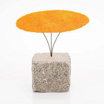 Markku Salo, 'Savanni', a unique pâte de verre, granite and metal sculpture, signed.