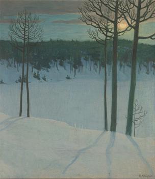 Väinö Blomstedt, Winter landscape in moonlight.